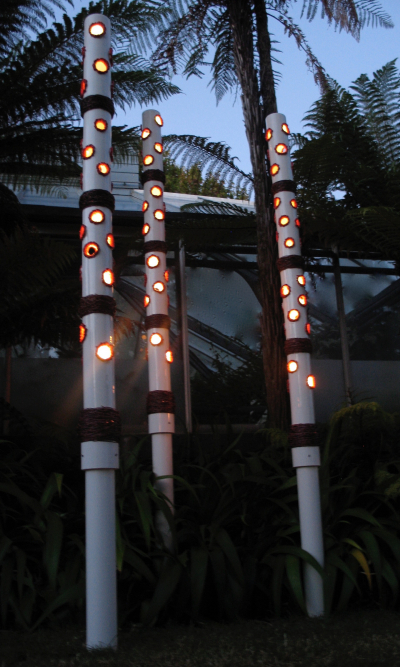 Red Rosette Light Poles