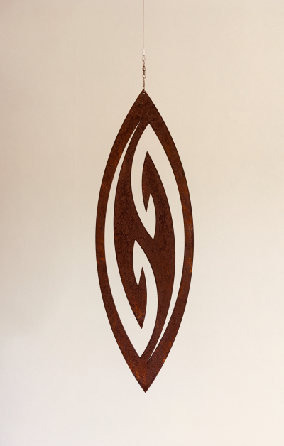 Corten Spinning Art - Fish Hook
