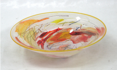 Shard Bowl - Primsose with Orange Shards