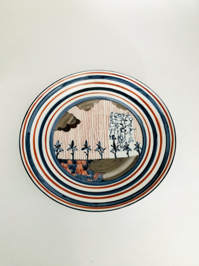 3 colored large plate