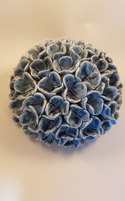 Hydrangea Small, Denim, Round
