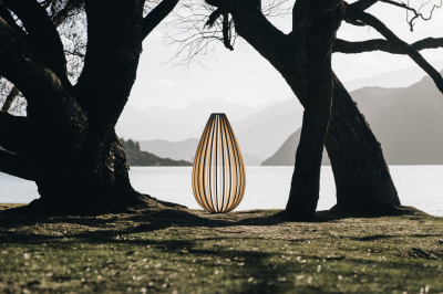 Black Edge Bamboo Luna Floor Lamp