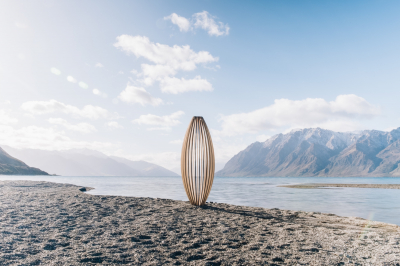 Black Edge Bamboo Conic Floor Lamp (Large)
